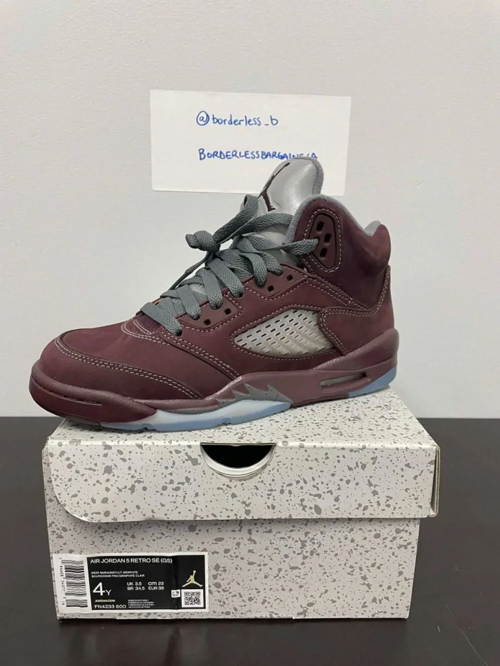 Jordan 5 Retro Burgundy (2023) (GS) (FN4233-600) - Size Youth 4